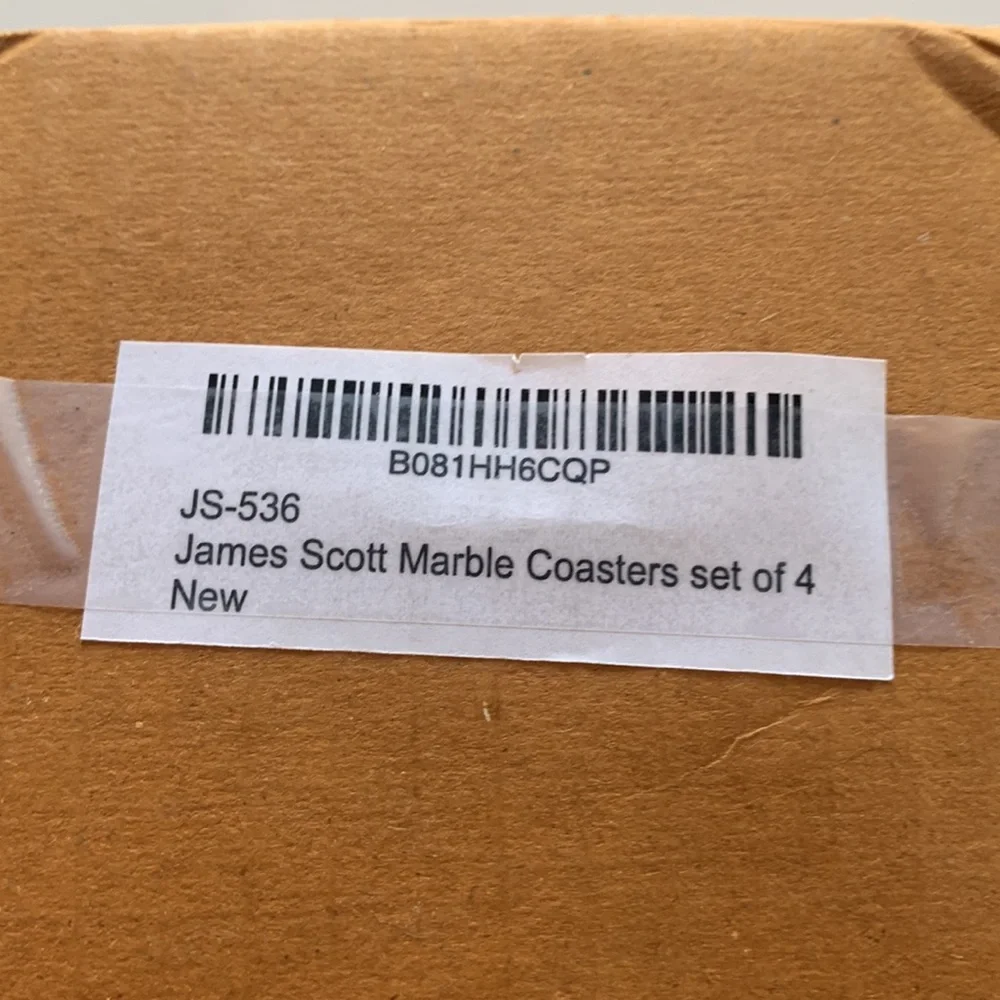 NWT JAMES SCOTT MARBLE COASTERS. SET OF 4.